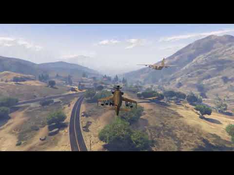 GTAV-阿龍開泰坦老母雞回軍事基地被默默偷拍下來!