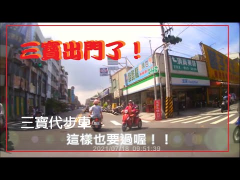 三寶出門了！三寶代步車 這樣也要過？