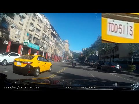 【TDD-5113】計程車號違規跨越雙黃線超車