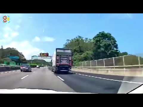 高速公路歷險記怎麼想都不會知道高速公路路面上，會出現什麼樣的凶器!!