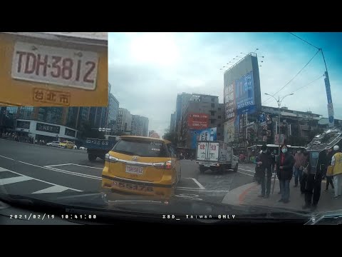 【TDH-3812】計程車號轉彎時未禮讓行人