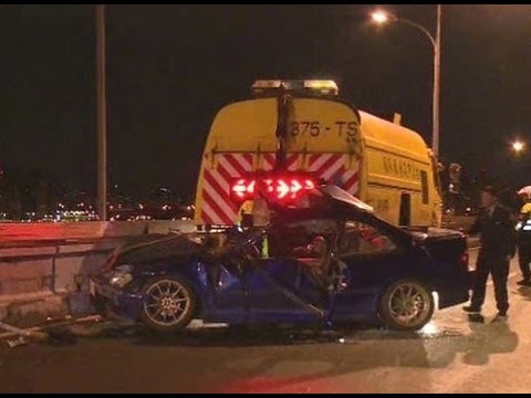 水源快速道路 3車競速狂飆 1輛撞掃街車駕駛亡 另2車加速逃